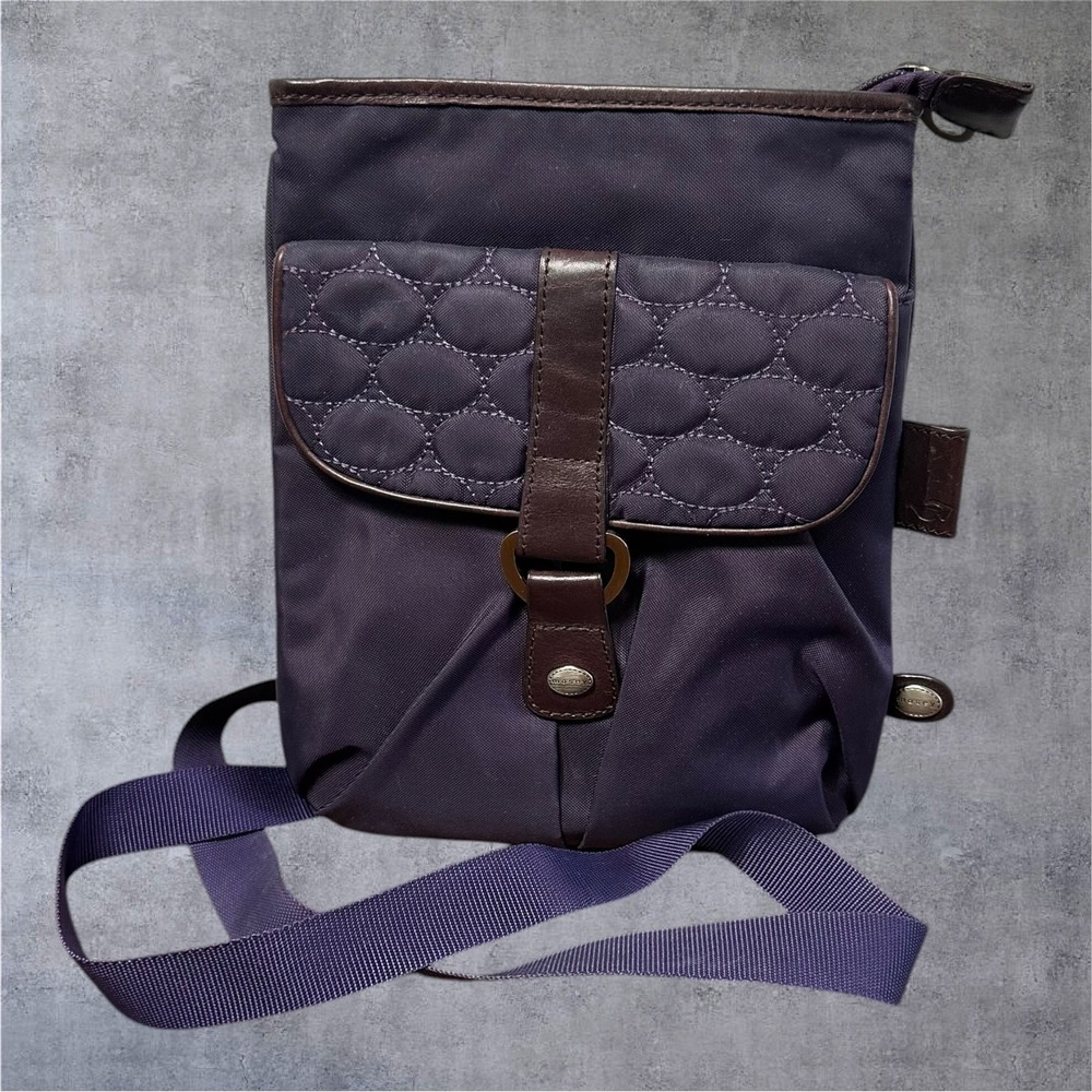 Mosey Crossbody‎ Bag Womens Small Purple Excellent Quilted Flap Eco Friendly